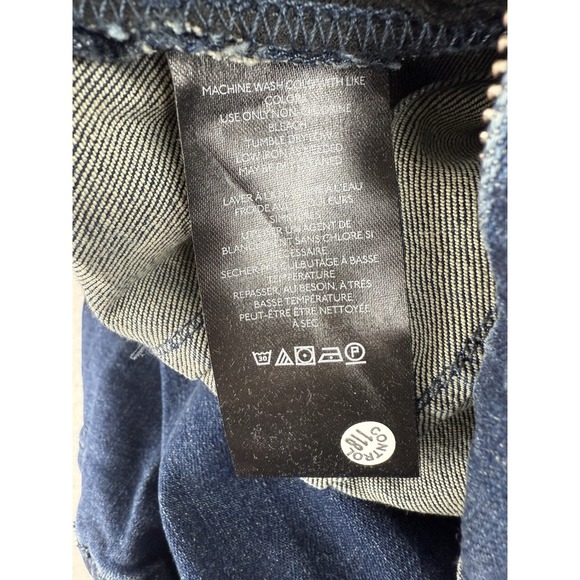 Free People Jumpsuit Womens Size XL Jayde Flare Leg Dark Blue Denim Zip - Picture 12 of 13